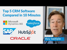 Load and play video in Gallery viewer, The CRMs we&#39;re comparing are Microsoft Dynamics 365 for Sales; Salesforce Sales Cloud; SAP Sales Cloud; Oracle CX Sales Cloud; and HubSpot Sales.
